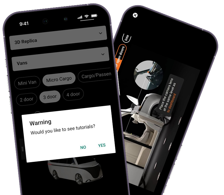 In-app tutorials on phone screens